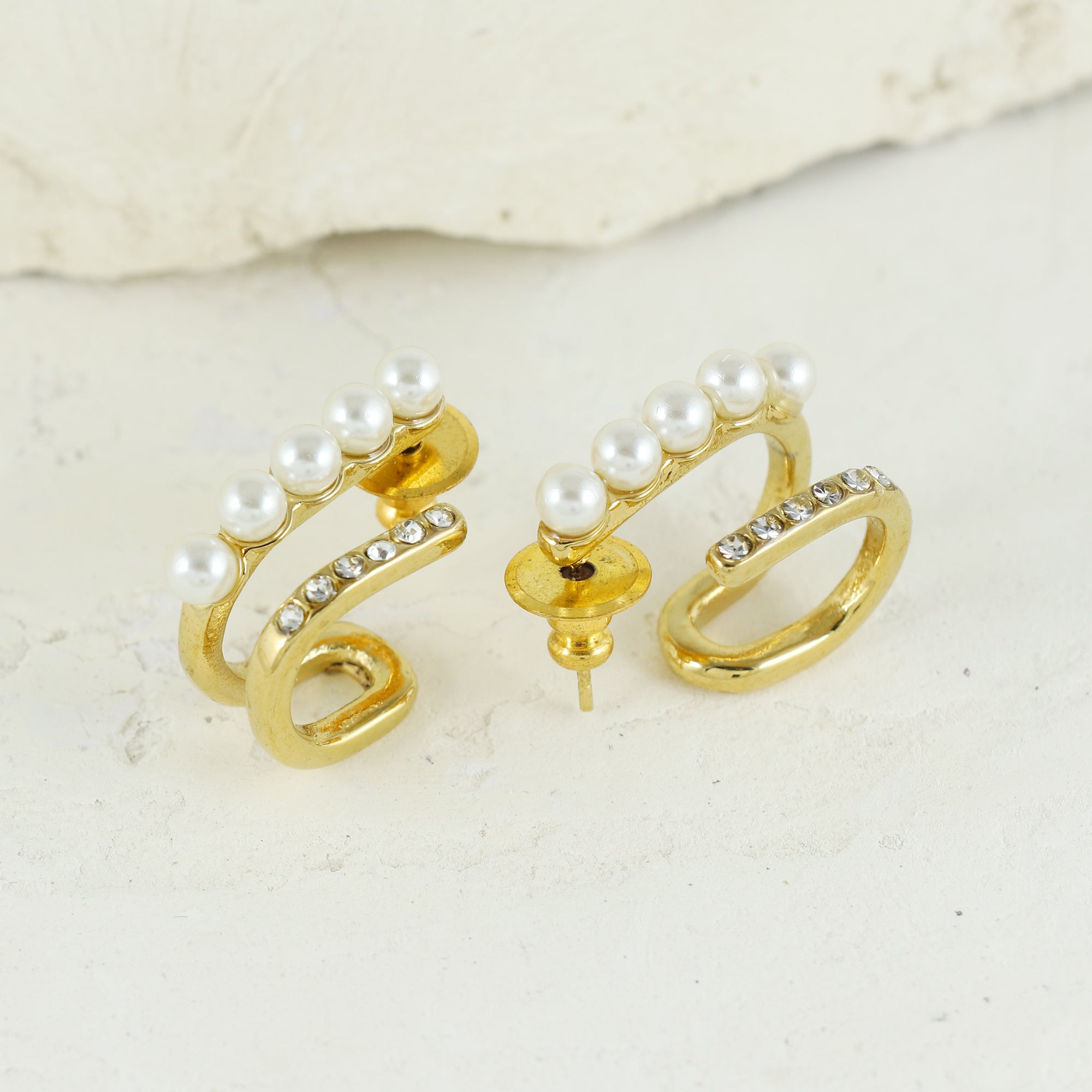 Eternal Bling Contemporary Pearl Hoops