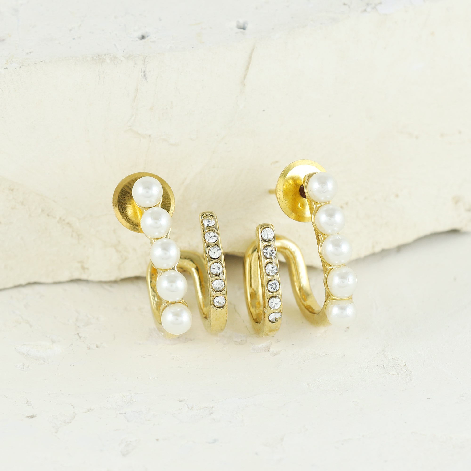 Eternal Bling Contemporary Pearl Hoops