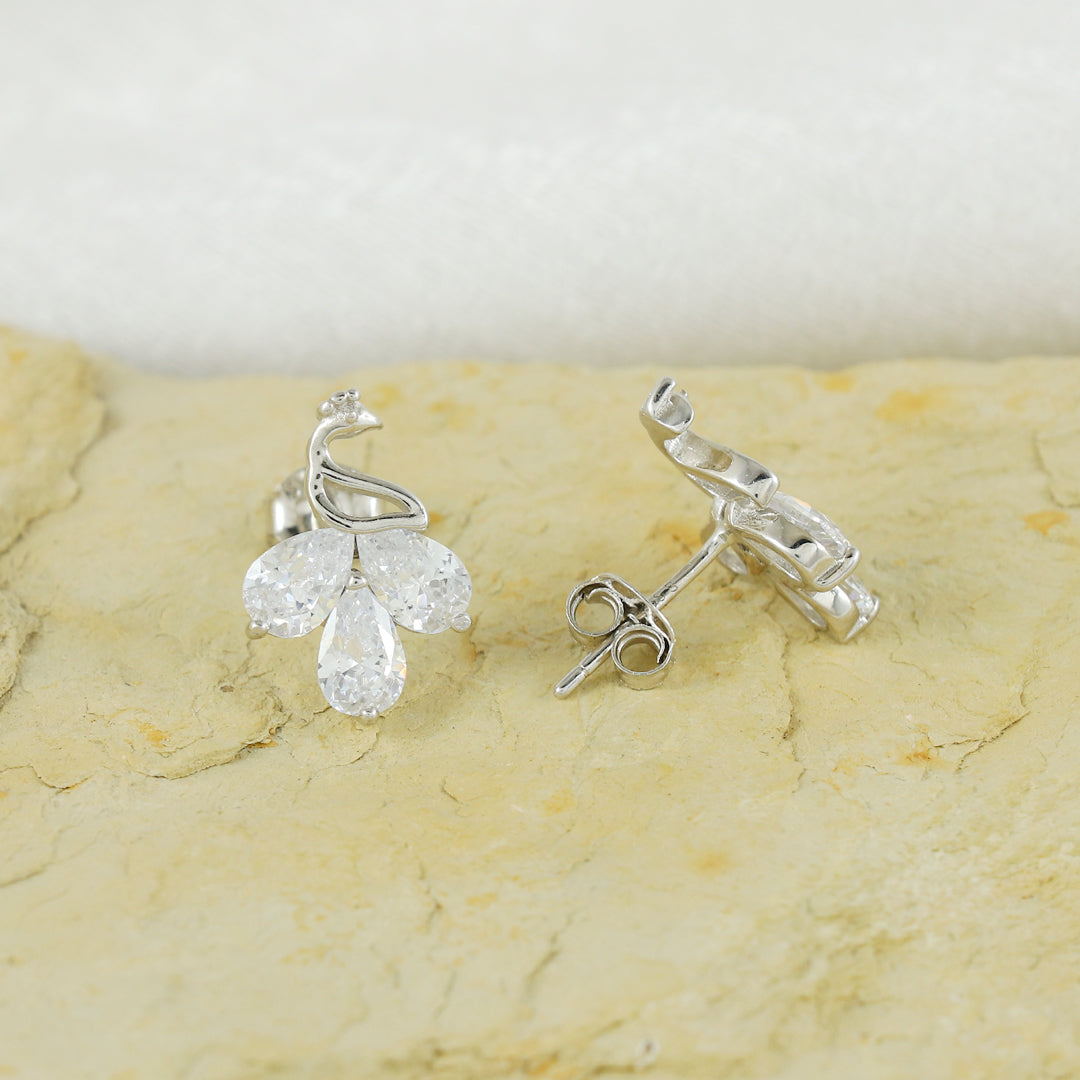 Eternal Bling Sterling Silver Heart and Arrow Peacock Tops