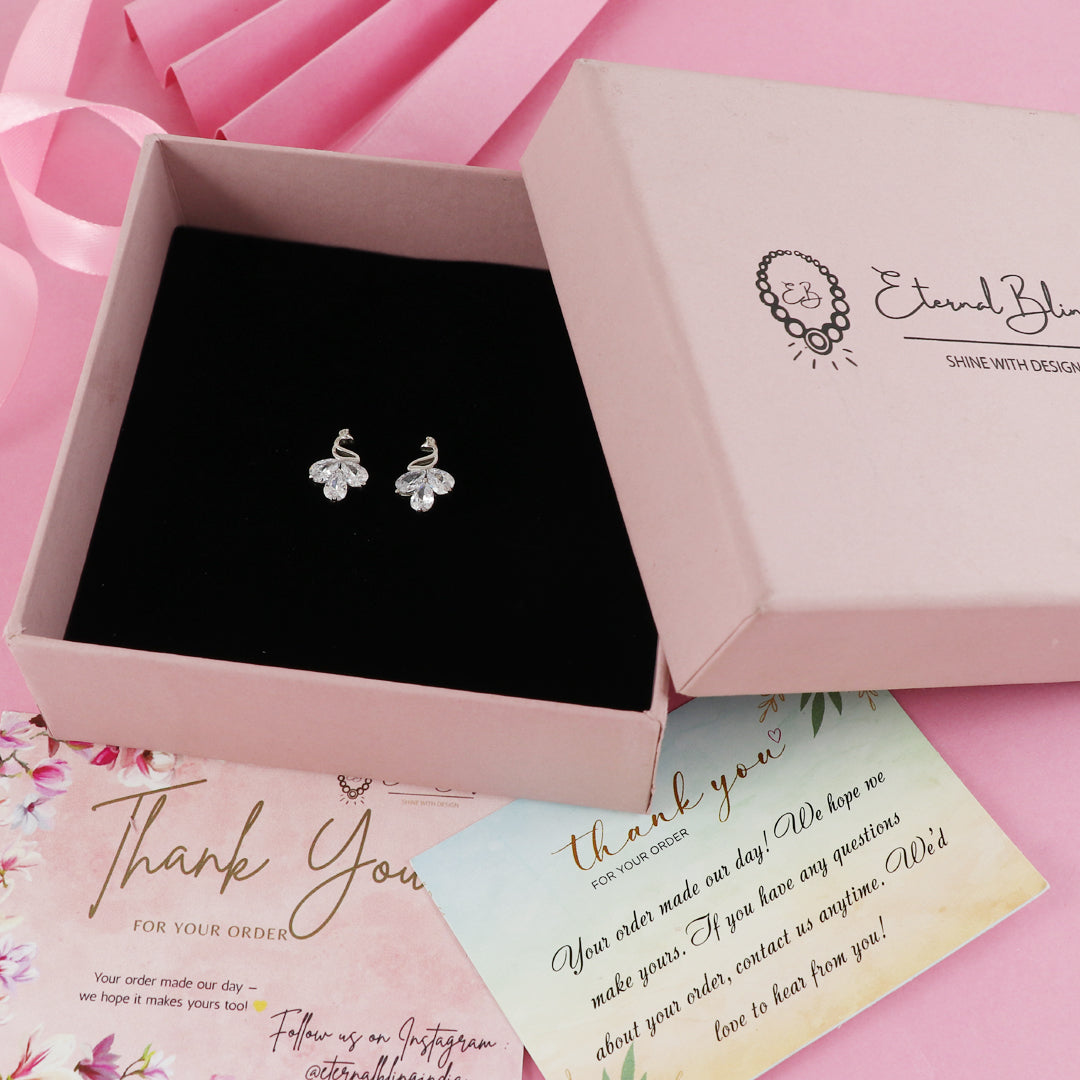 Eternal Bling Sterling Silver Heart and Arrow Peacock Tops