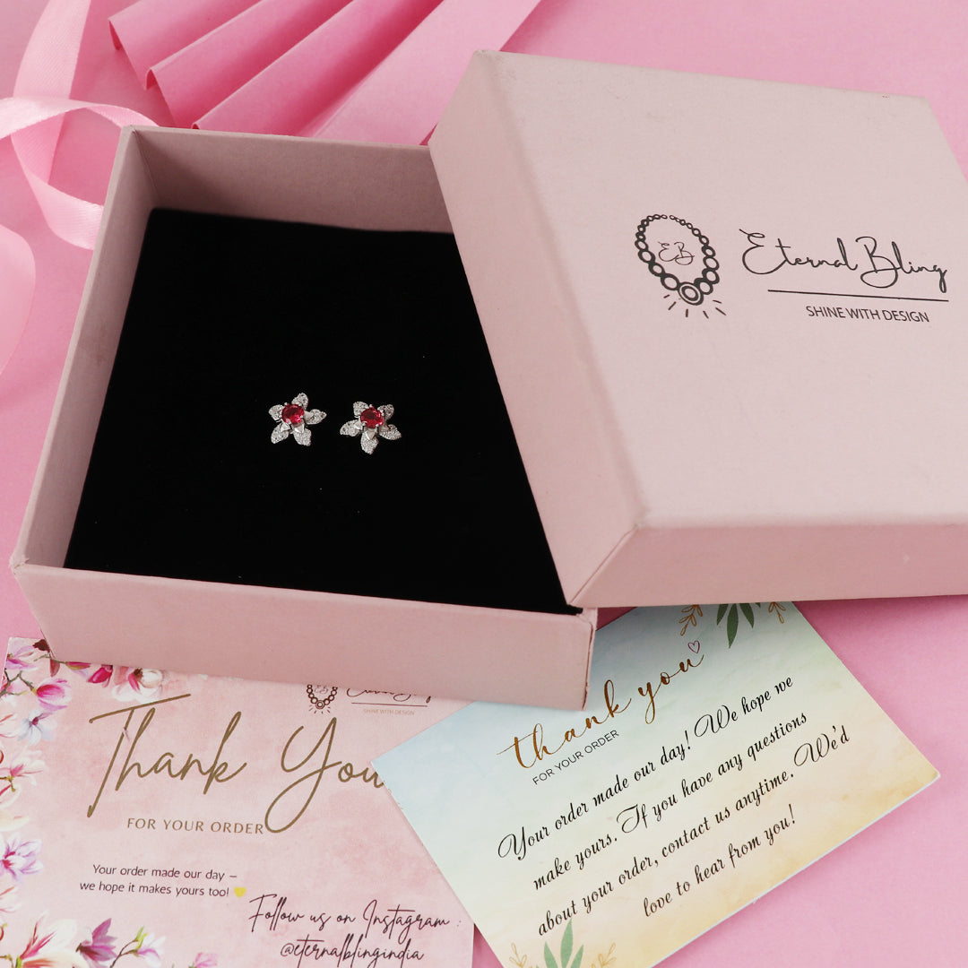 Eternal Bling Sterling Silver Heart and Arrow Flower Tops