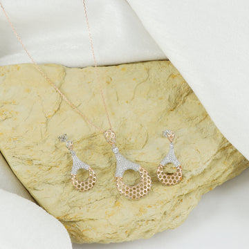 Eternal Bling Sterling Silver Matt Pendant set