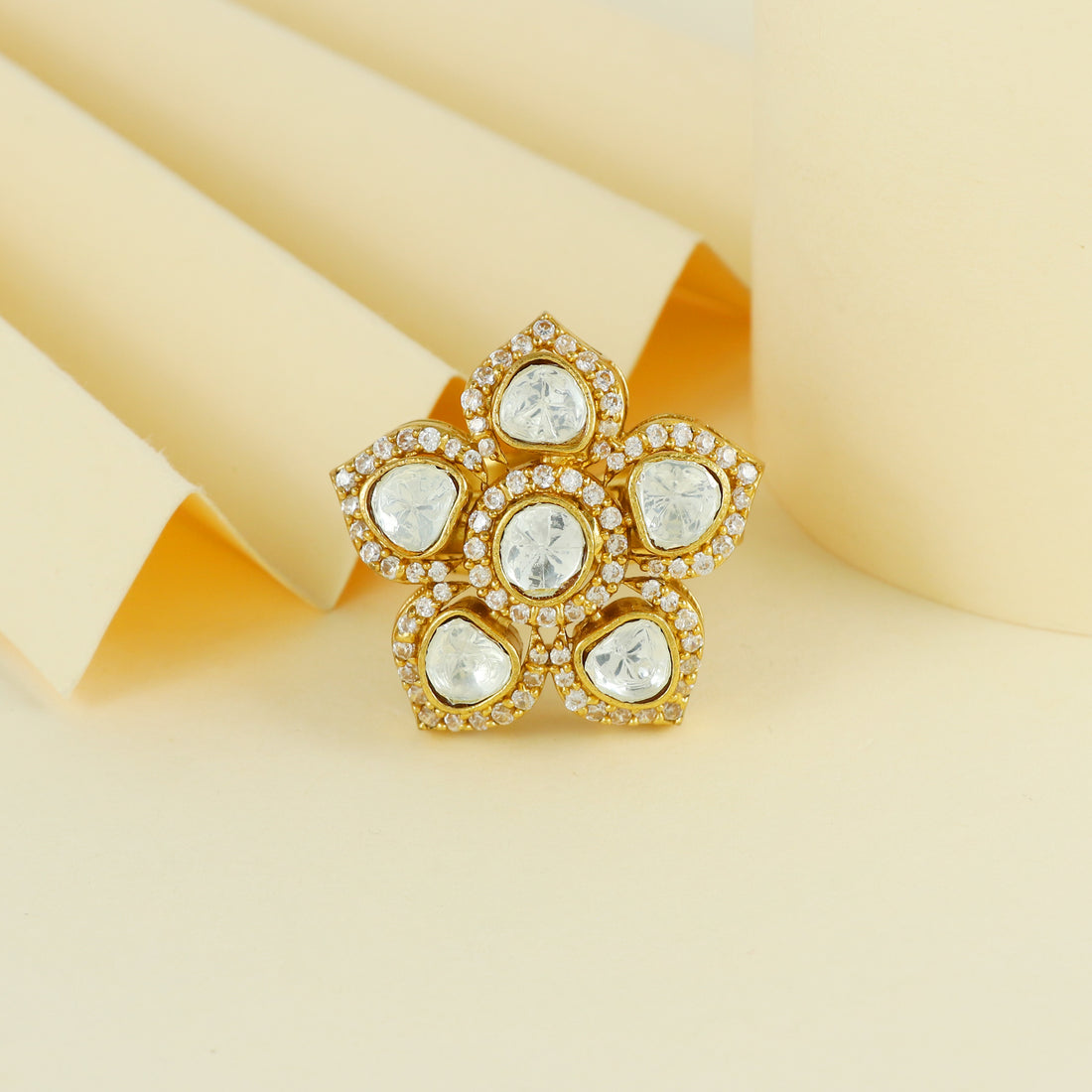 ETERNAL BLING POLKI AD FLOWER RING