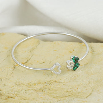 Eternal Bling Sterling Silver Italian Kada Swaroski Green Butterfly