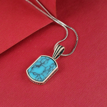 Eternal Bling Sterling Silver Blue Stone Pendant Chain