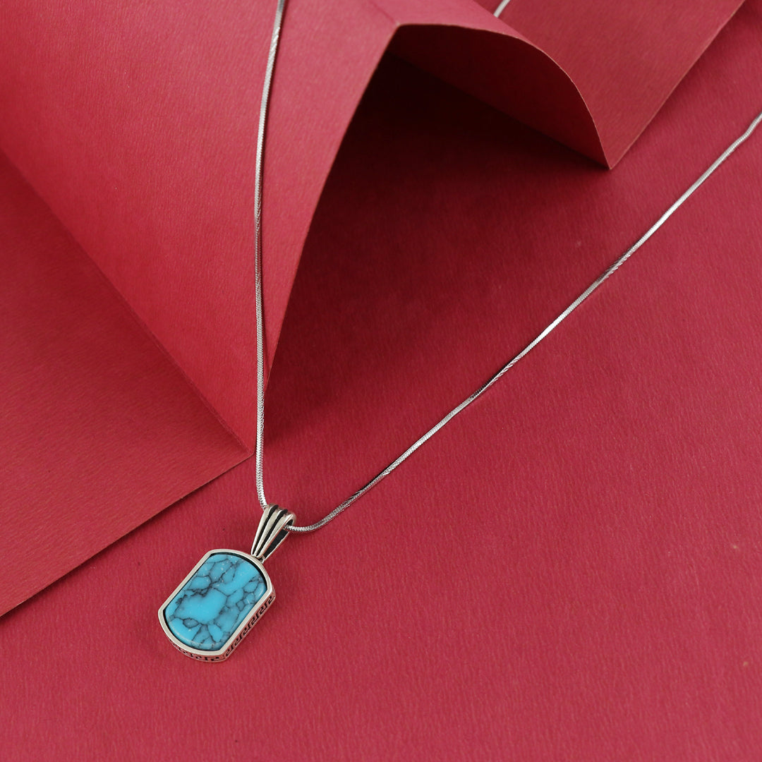 Eternal Bling Sterling Silver Blue Stone Pendant Chain