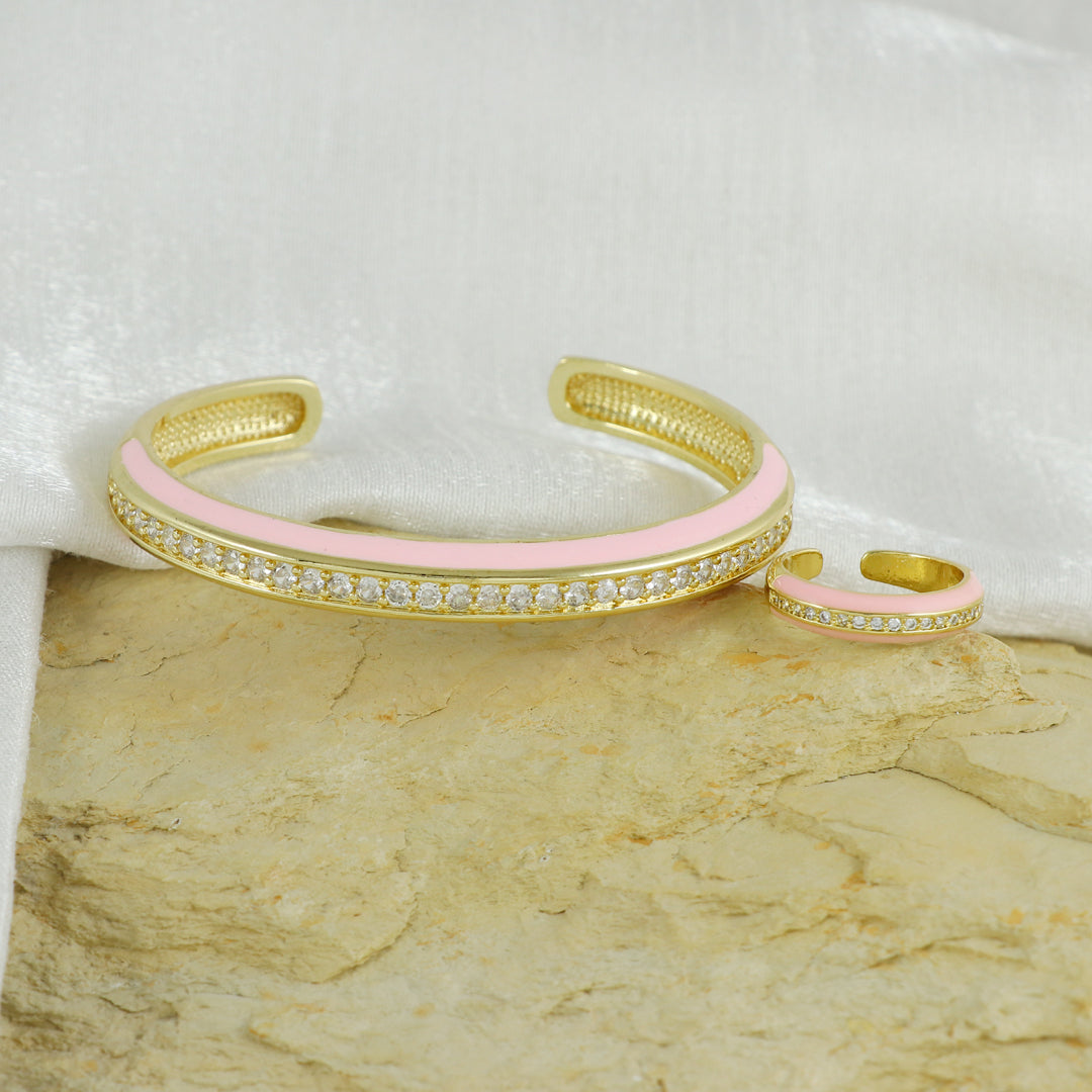 Eternal Bling Open Crystal Kada with Ring