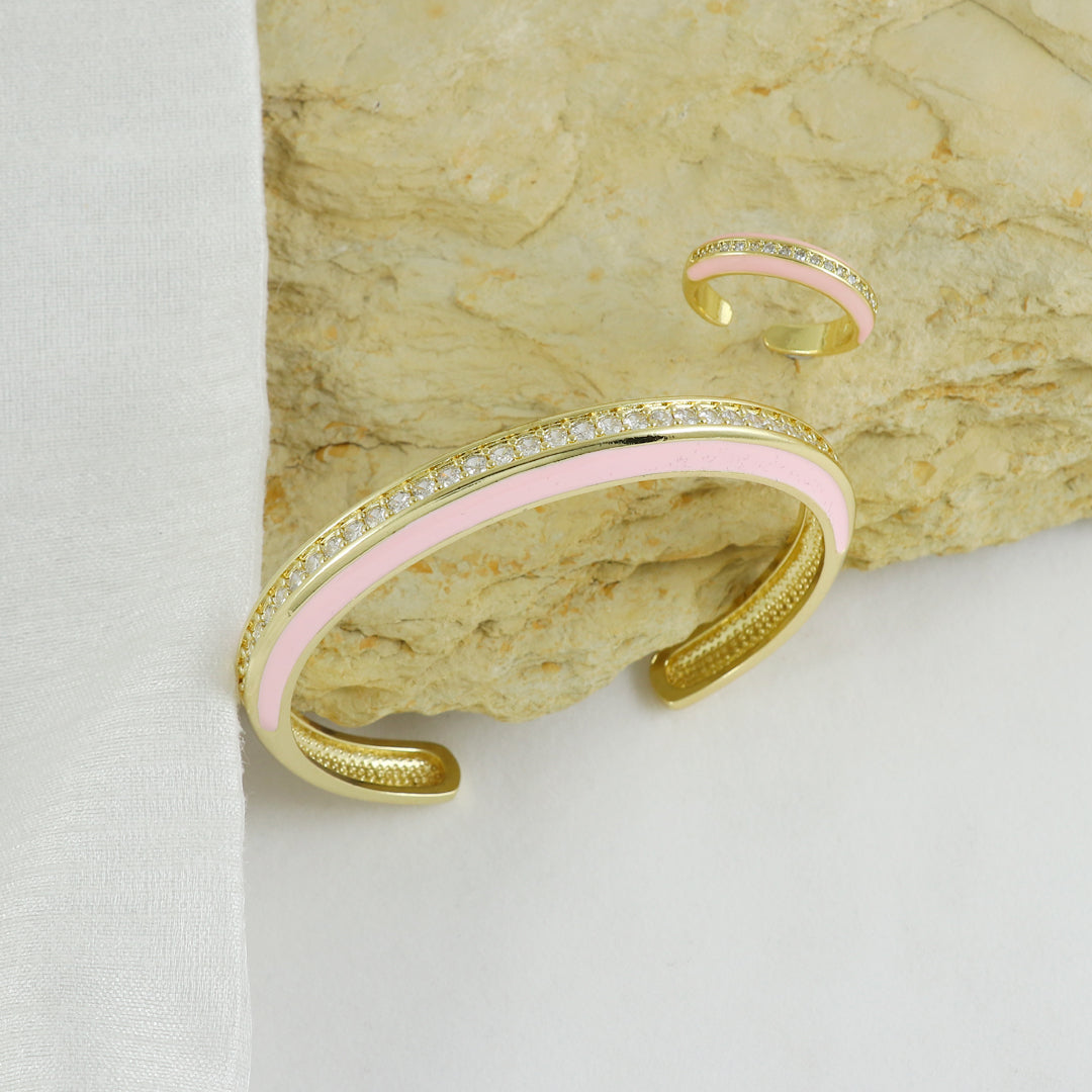 Eternal Bling Open Crystal Kada with Ring