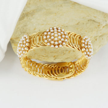 Eternal Bling Stretchable pearl Kada