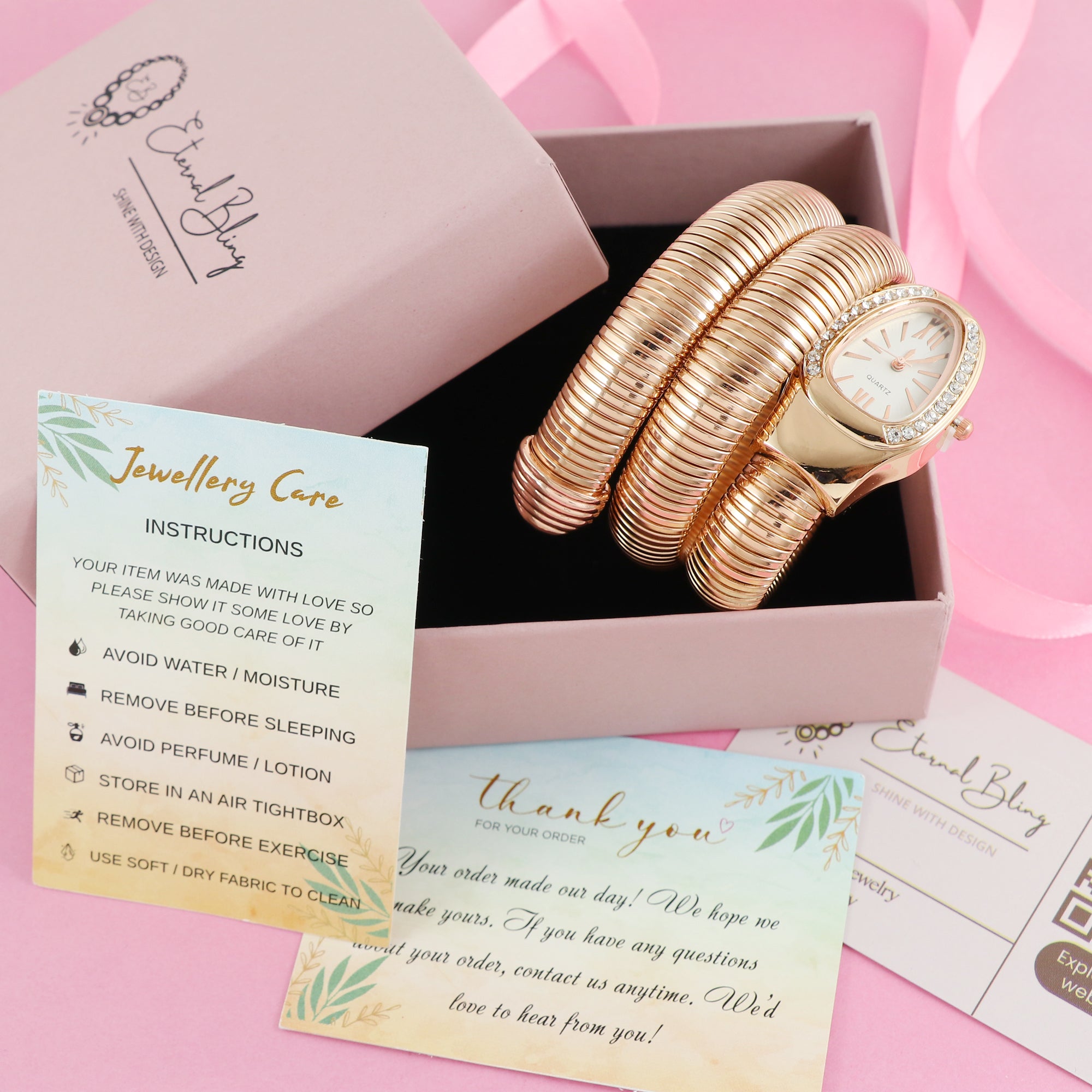 Eternal bling Bvlgari design Bracelet watch White dial