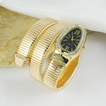 Eternal Bling Bvlgari design Bracelet watch Black dial