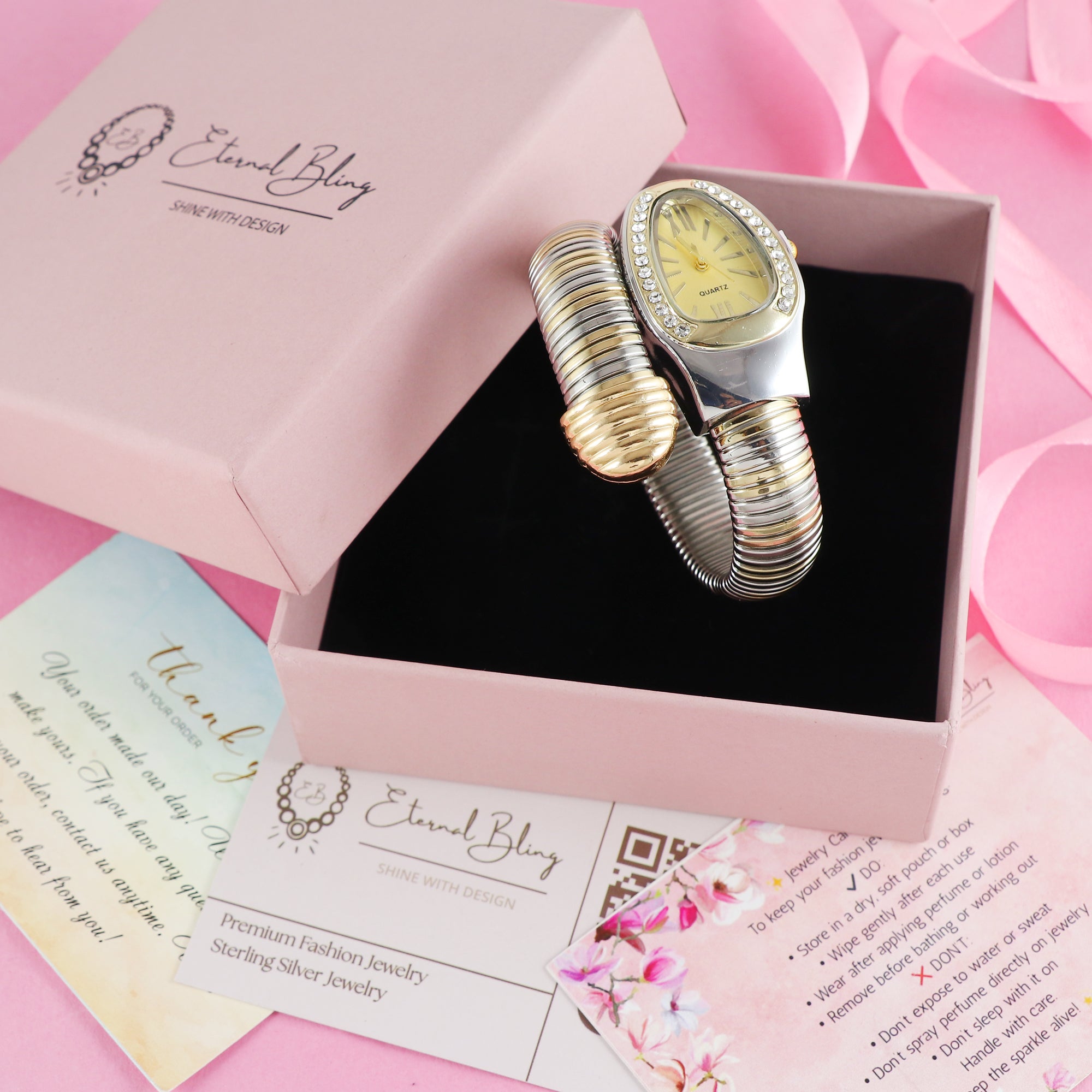 Eternal Bling Off white bracelet watch