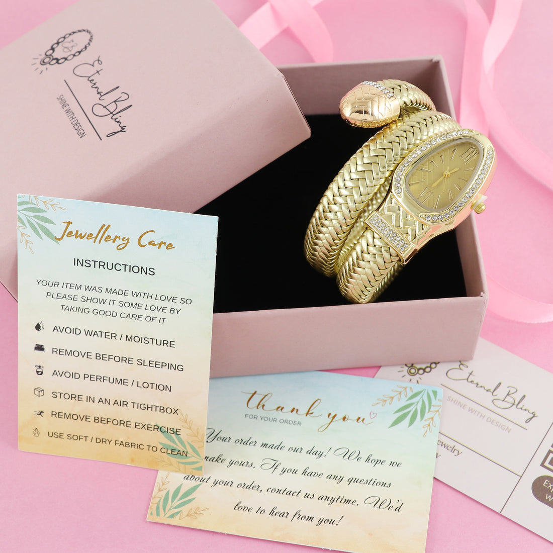 Eternal Bling Bvlgari beige Bracelet watch