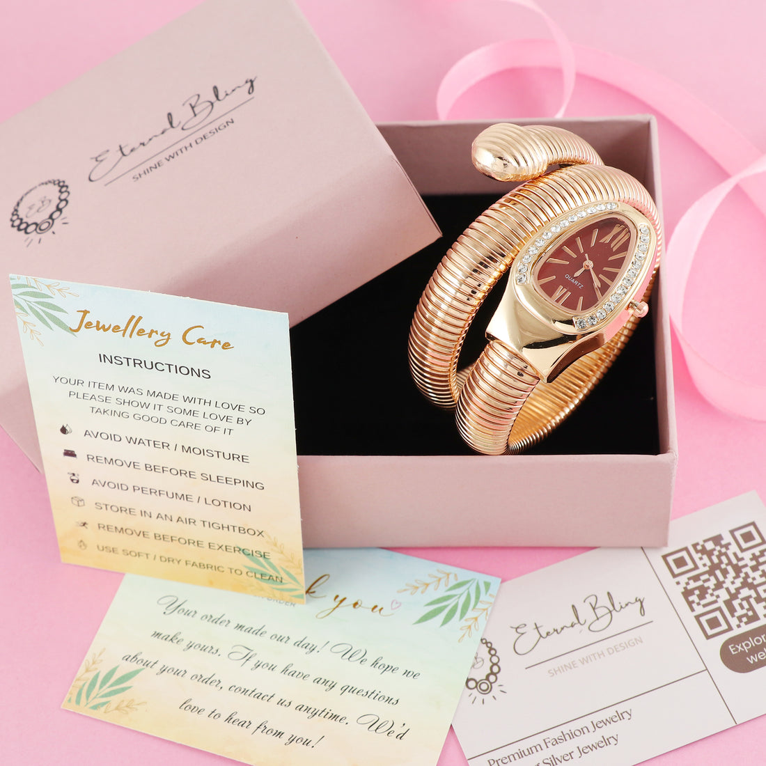 Eternal Bling Bvlgari Red dial Bracelet watch