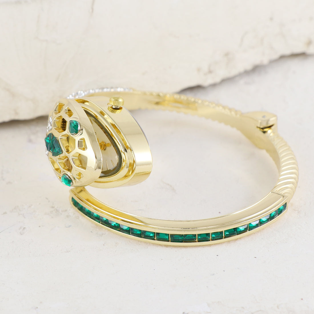 Eternal Bling Serpetine stone Studded Bracelet watch