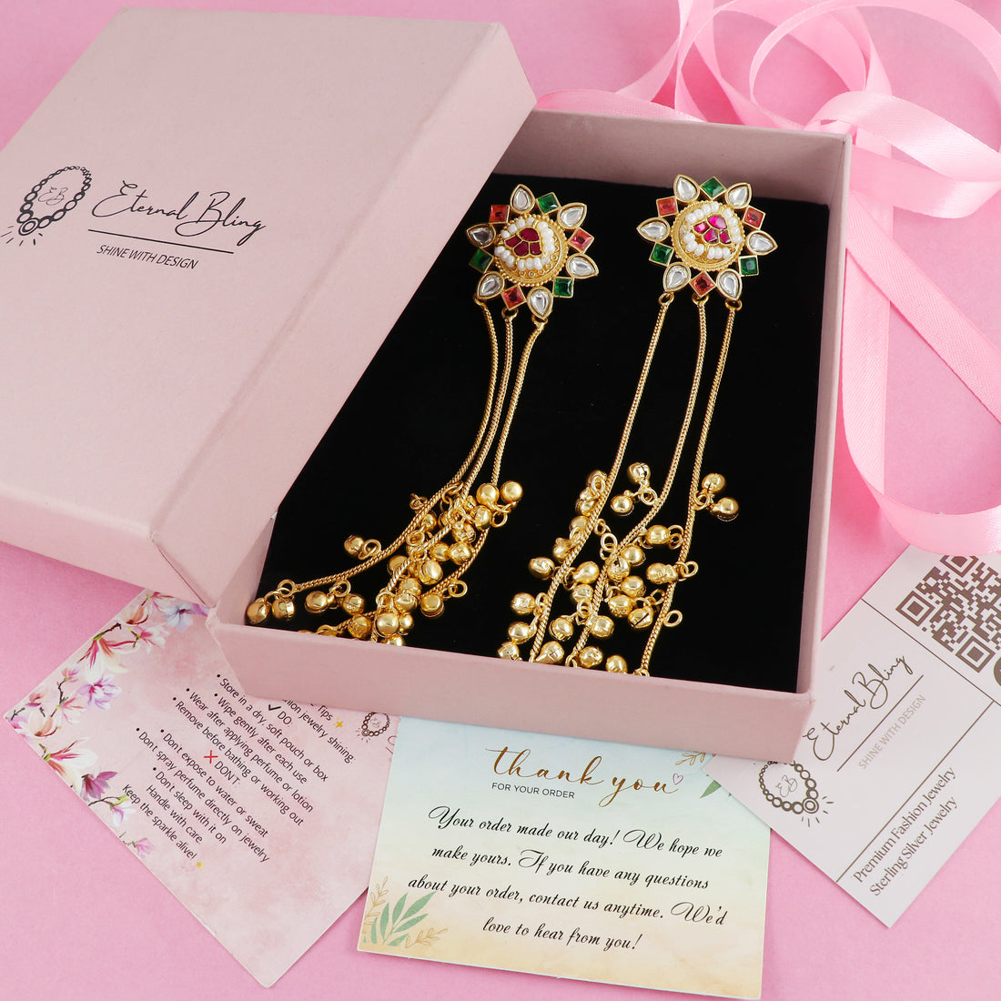 Eternal Bling Flower Kashmiri Earring