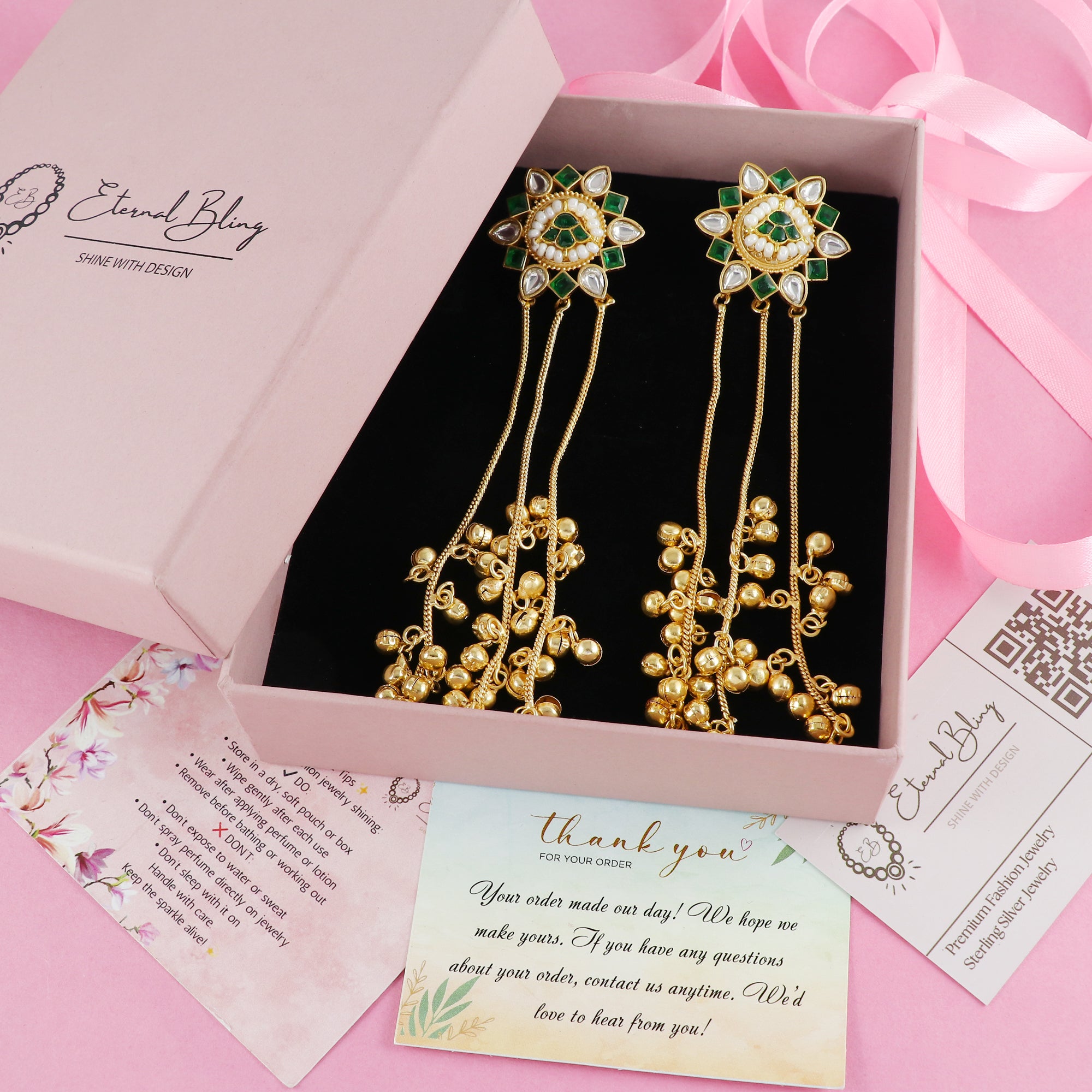 Eternal Bling Flower Kashmiri Earring