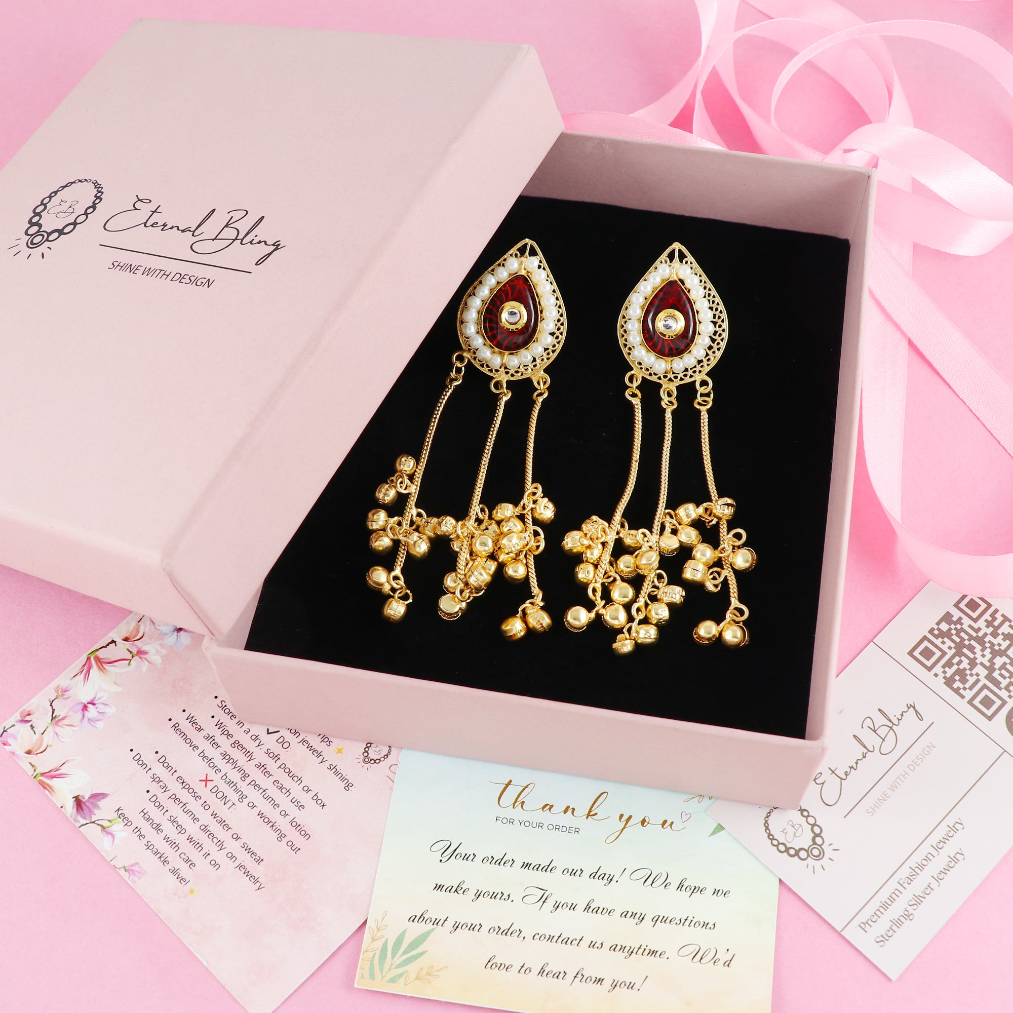 Eternal Bling Pearl Kashmiri Earring