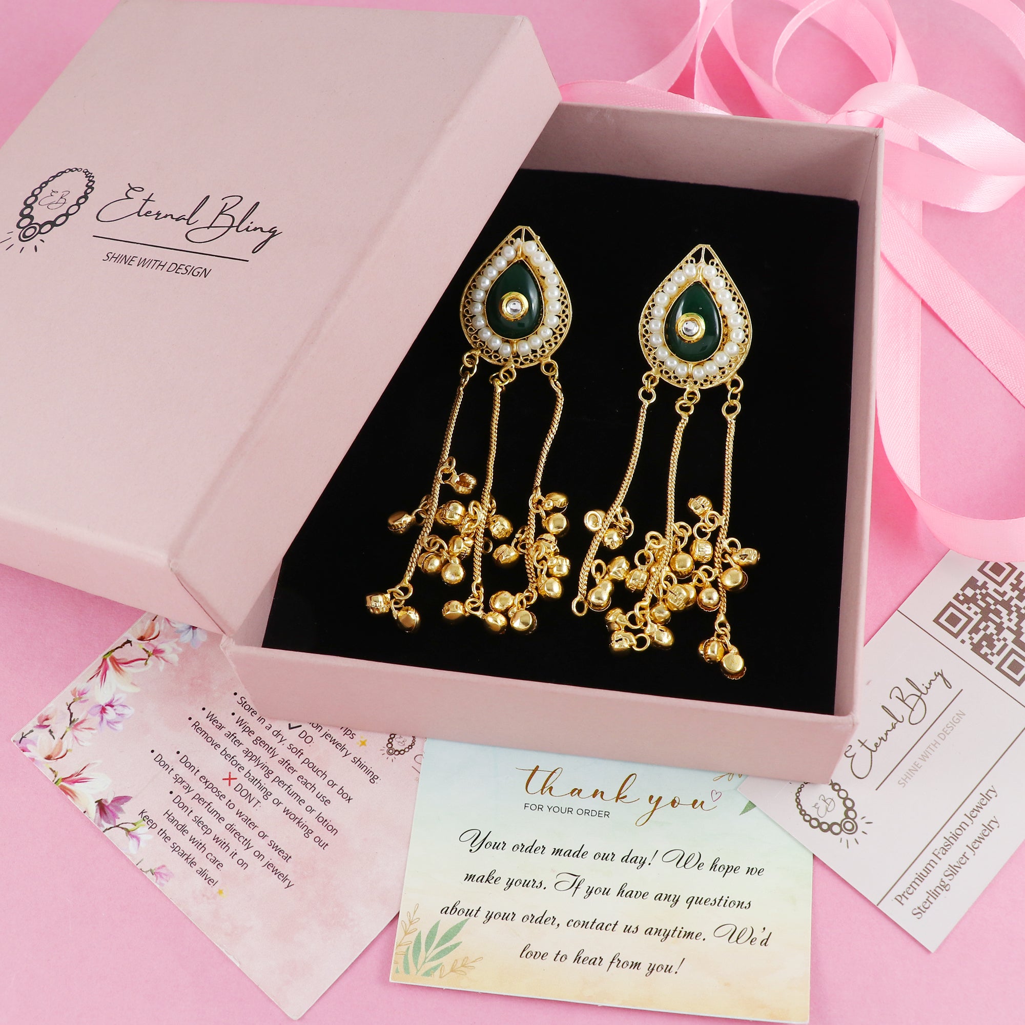 Eternal Bling Pearl Kashmiri Earring
