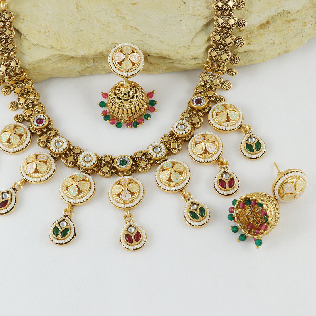 Eternal Bling High Gold Heavy Traditional Necklace set