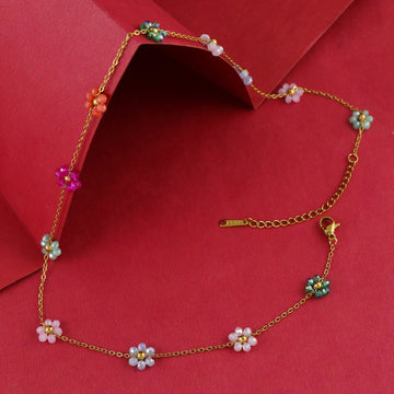 Eternal Bling Flower Charms Necklace