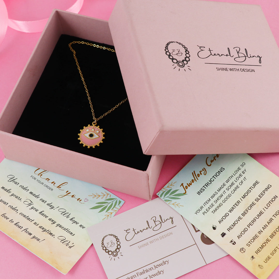 Eternal Bling Evil Eye Circle Pendant