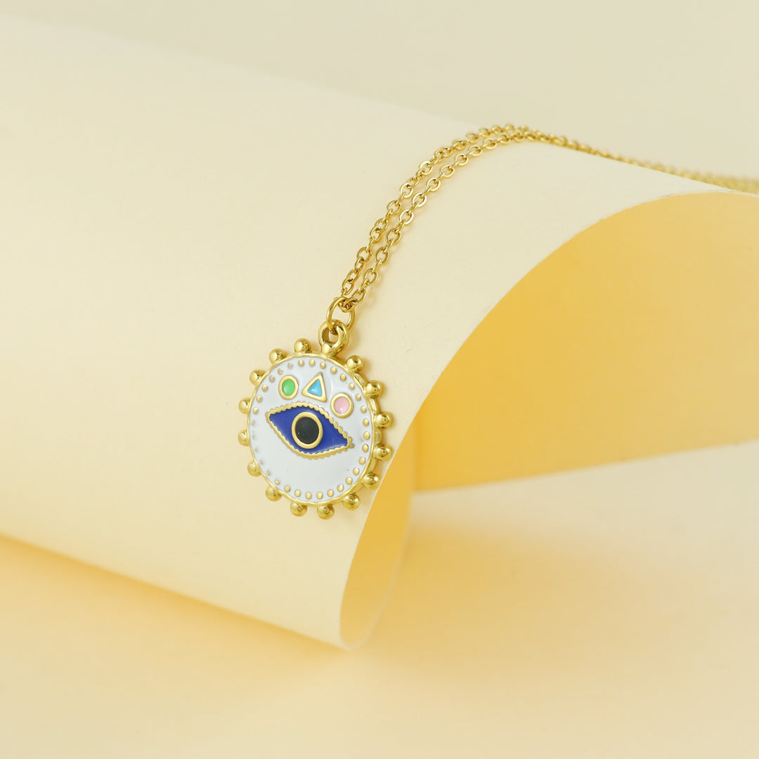 Eternal Bling Evil Eye Circle Pendant