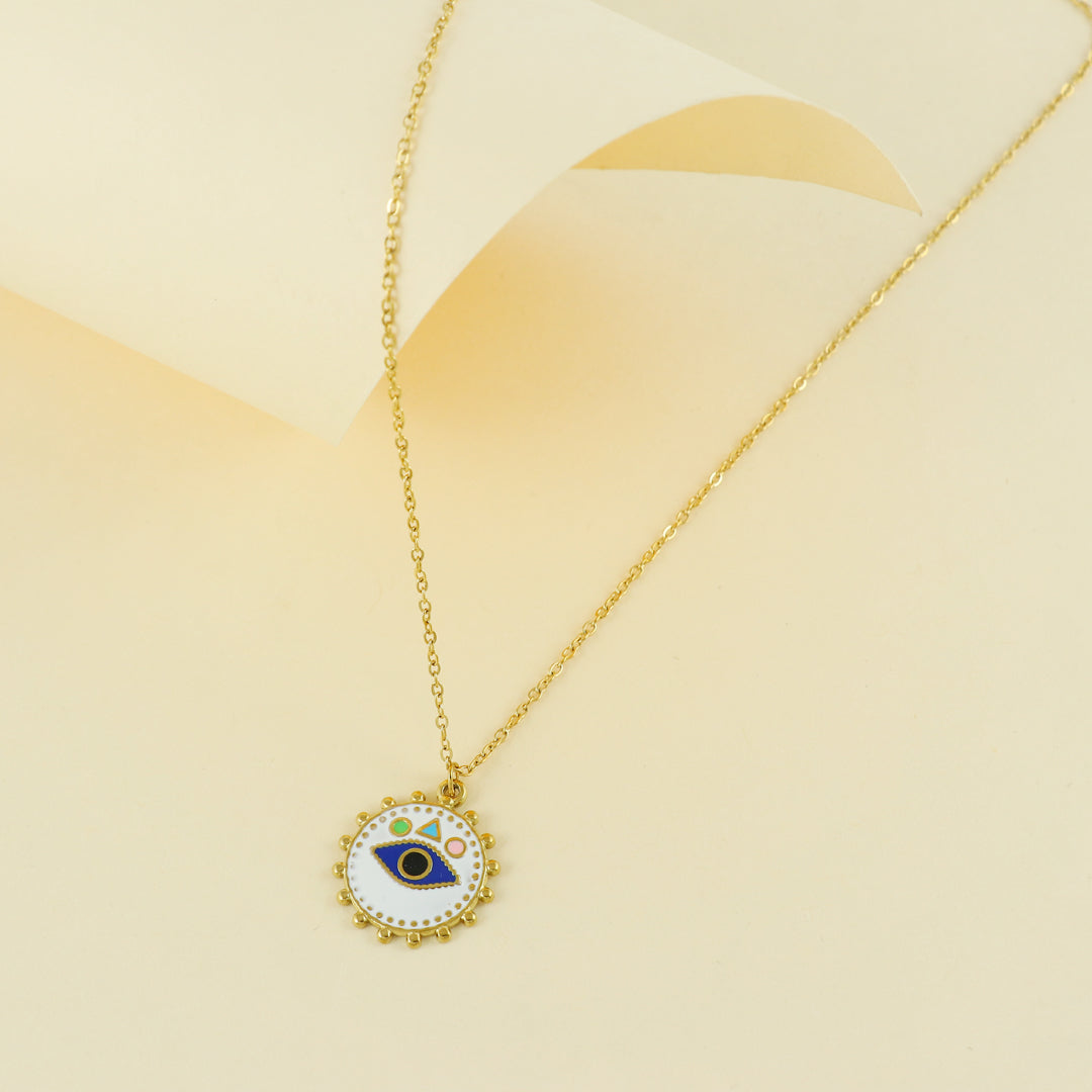 Eternal Bling Evil Eye Circle Pendant