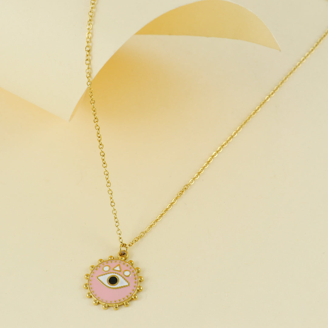 Eternal Bling Evil Eye Circle Pendant