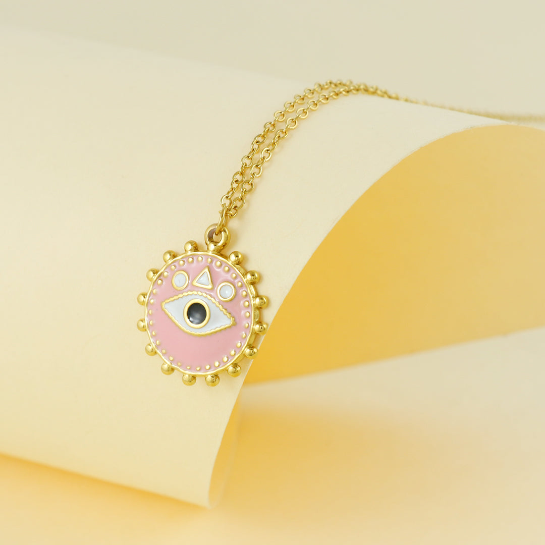 Eternal Bling Evil Eye Circle Pendant