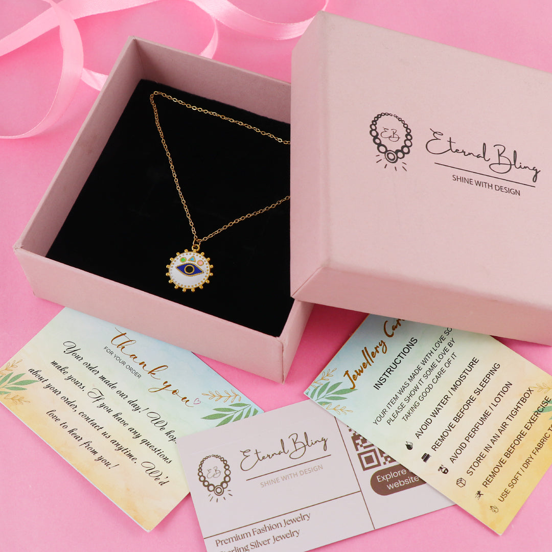 Eternal Bling Evil Eye Circle Pendant