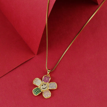 Eternal Bling Smiley Crystal Flower Pendant