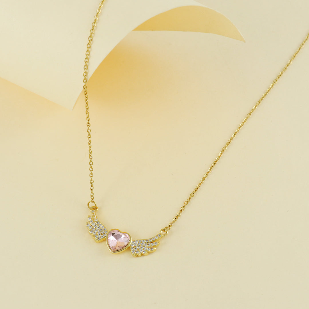 Eternal Bling Heart Wings Crystal Pendant