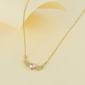 Eternal Bling Heart Wings Crystal Pendant