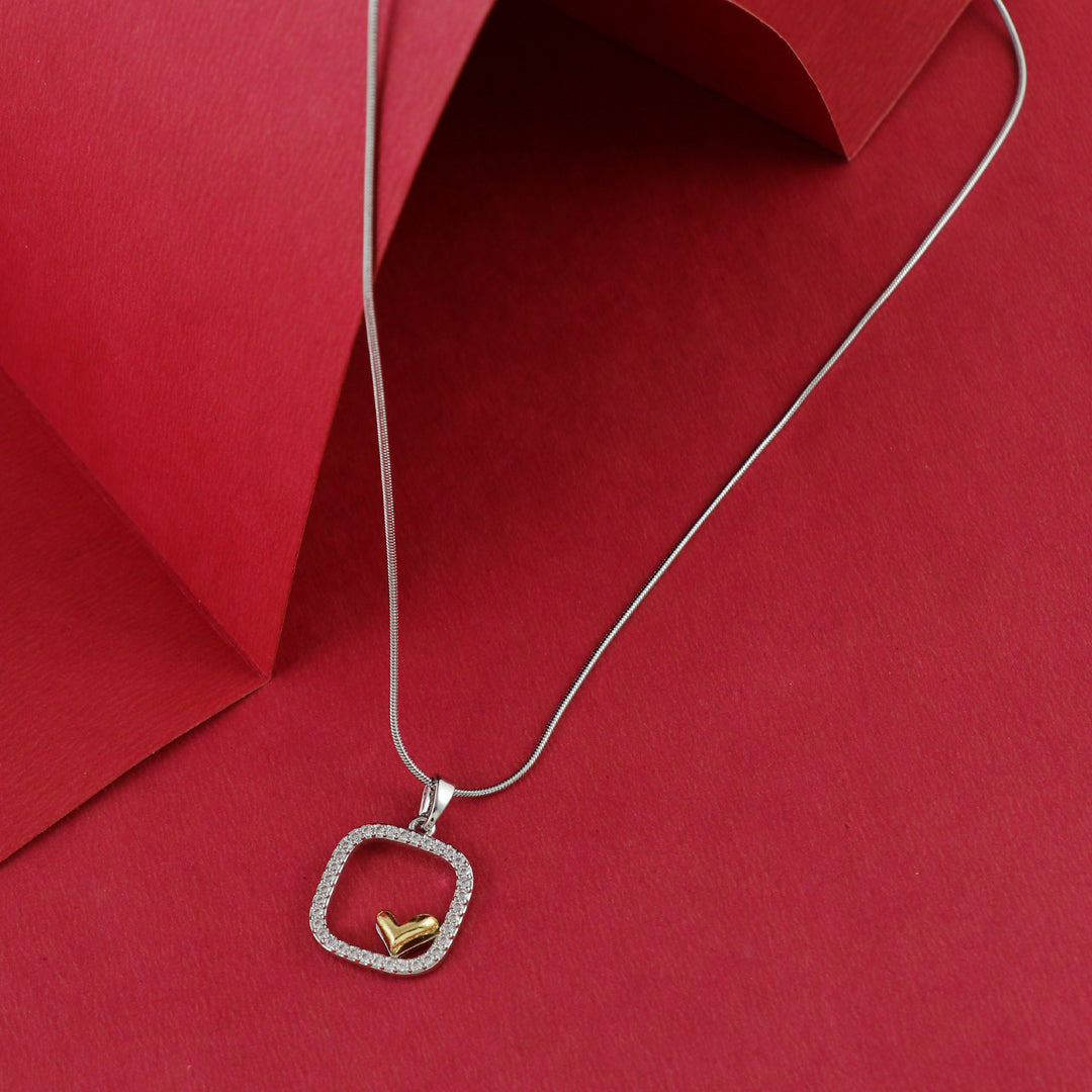 Eternal Bling Crystal Square Heart pendant