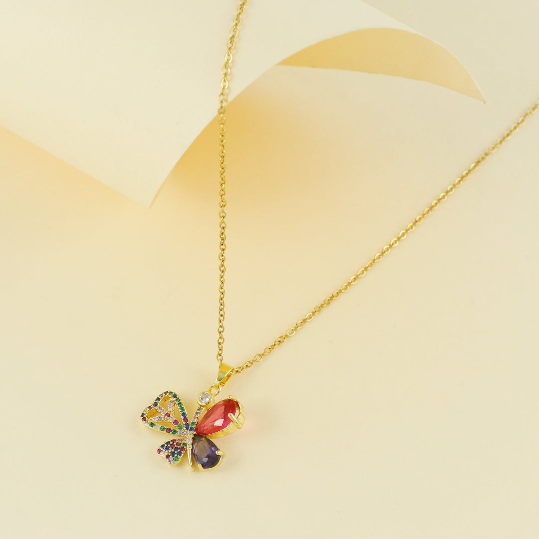 Eternal Bling Multicolor Crystal Butterfly Pendant