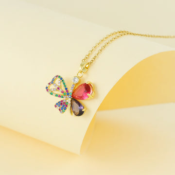Eternal Bling Multicolor Crystal Butterfly Pendant