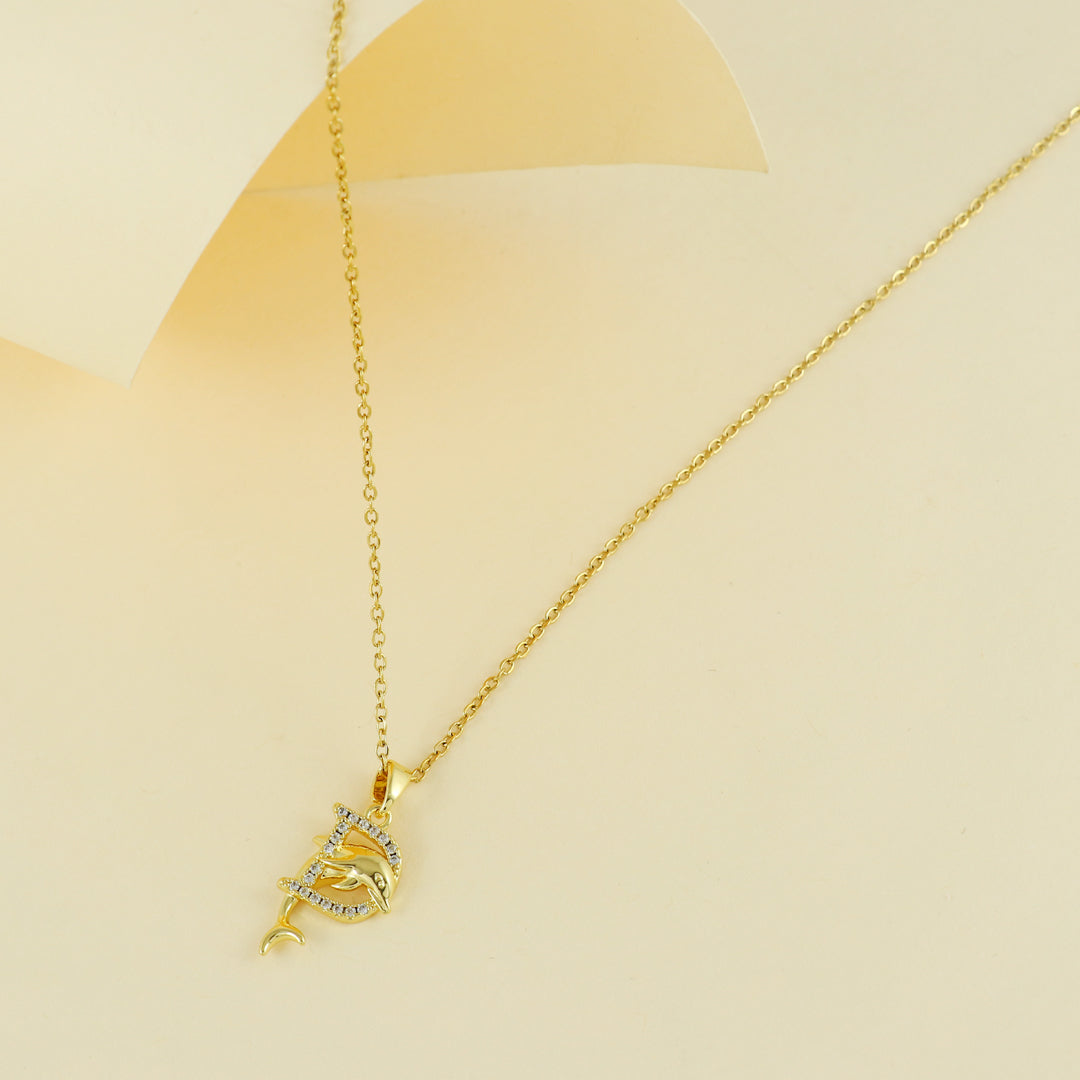 Eternal Bling Crystal Dolphin with D Pendant