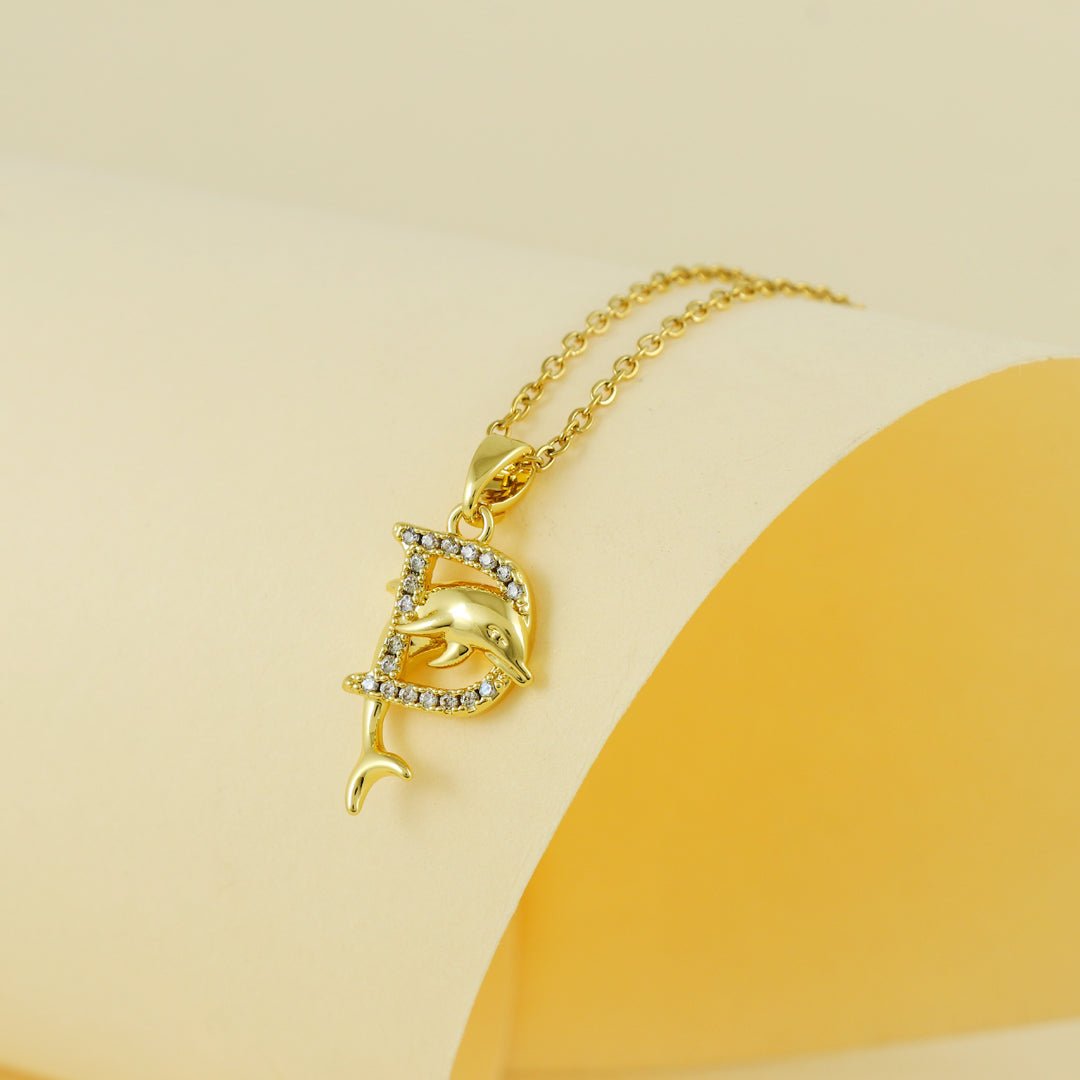 Eternal Bling Crystal Dolphin with D Pendant