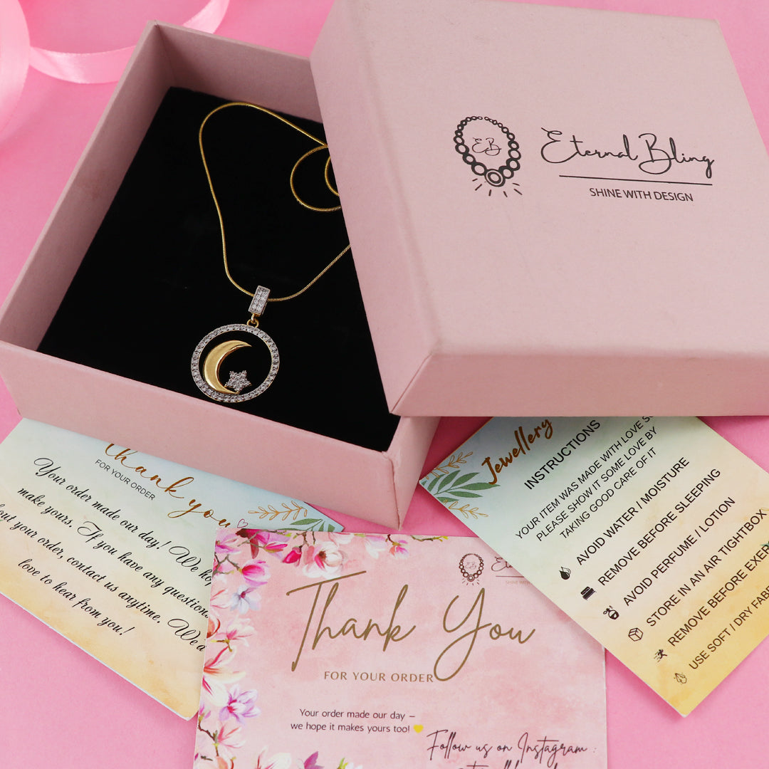 Eternal Bling Moon Star Crystal pendant