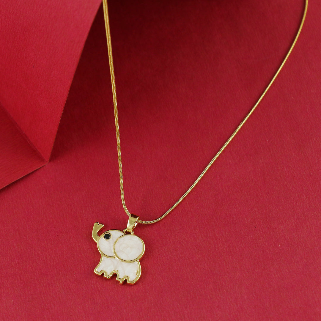 Eternal Bling Elephant White Pendant