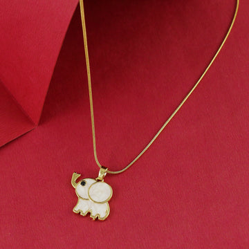 Eternal Bling Elephant White Pendant