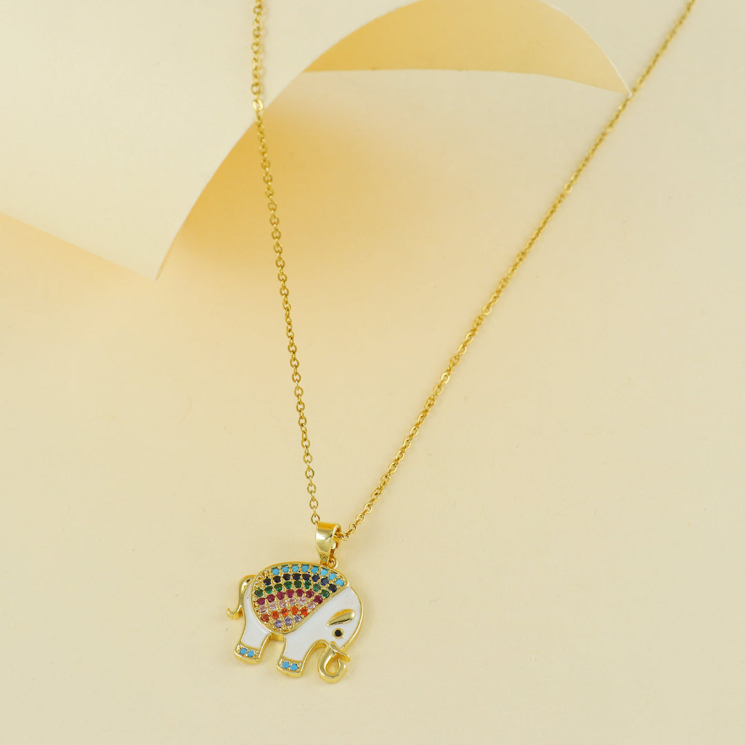 Eternal Bling Crystal Multicolor elephant pendant