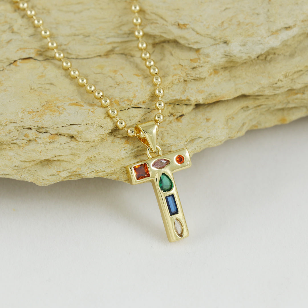 Eternal Bling Multicolor T Pendant