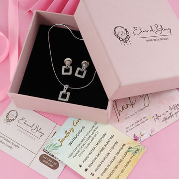 Eternal Bling Hollow Square AD Pendant set