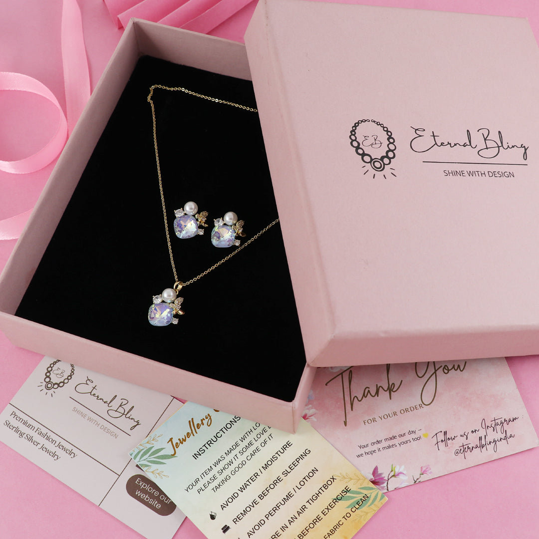 Eternal Bling Butterfly Pendant set