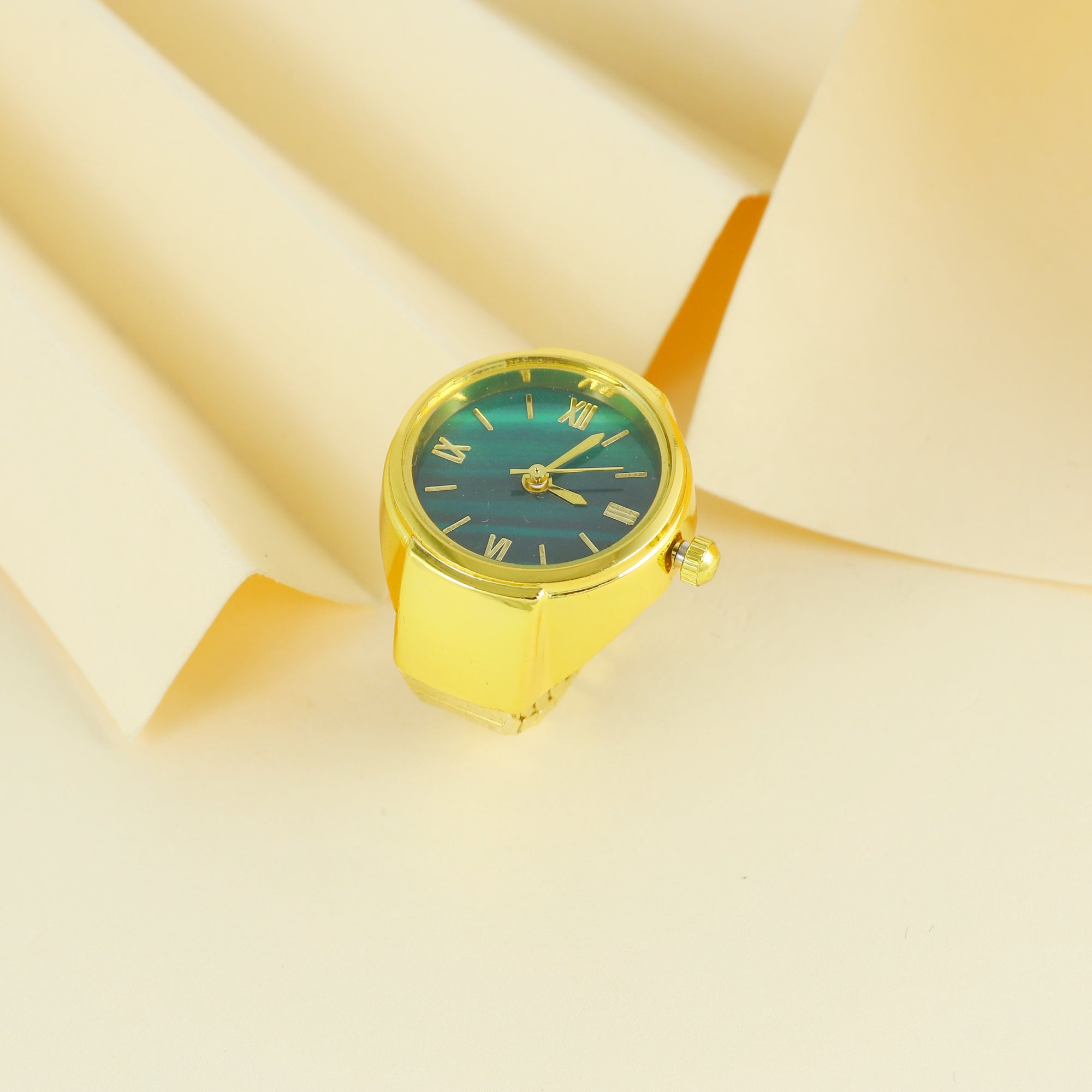Eternal Bling Gold Green Dial Ring watch