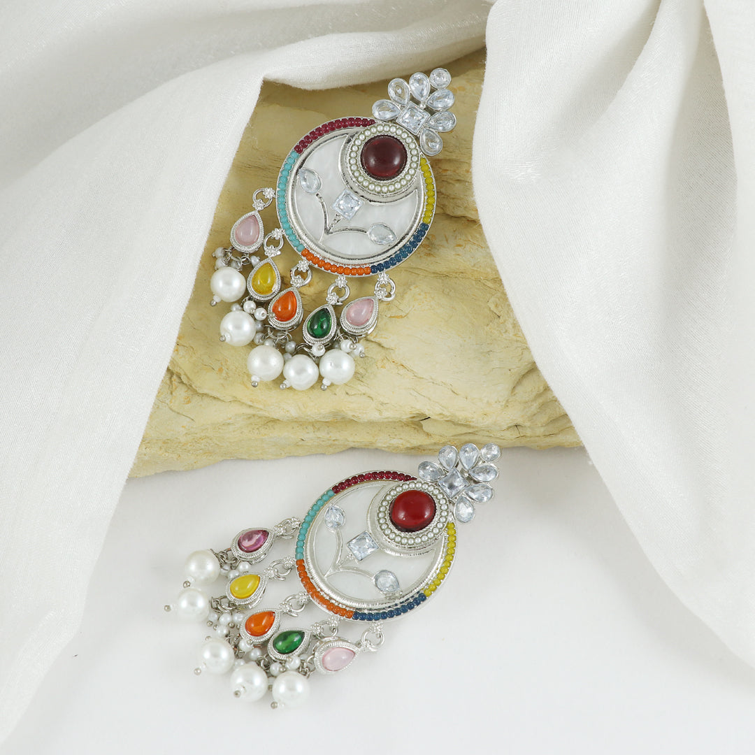 Eternal Bling White Multicolor Earring