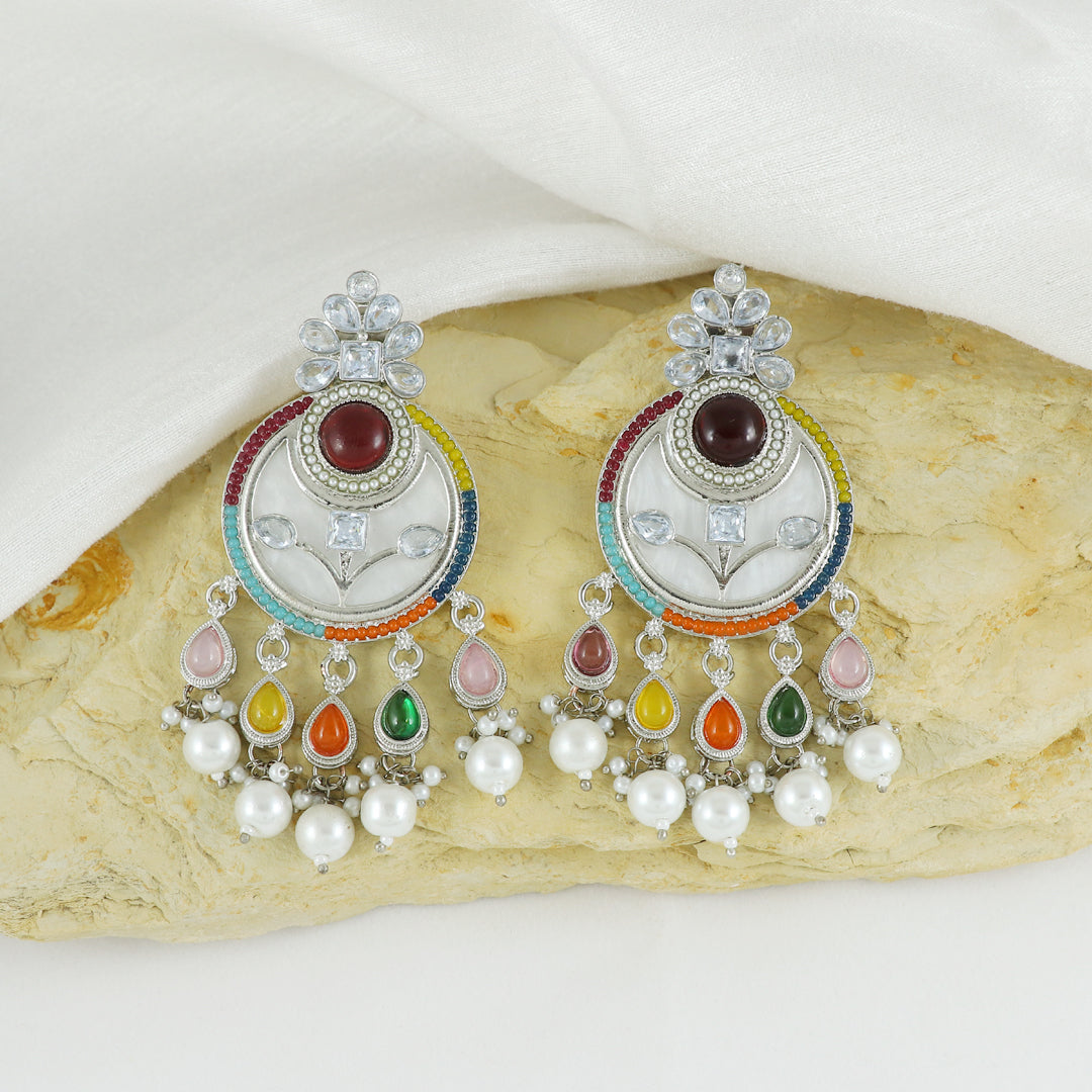 Eternal Bling White Multicolor Earring