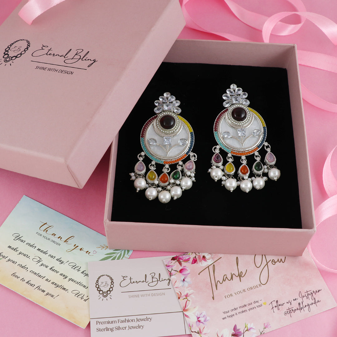 Eternal Bling White Multicolor Earring